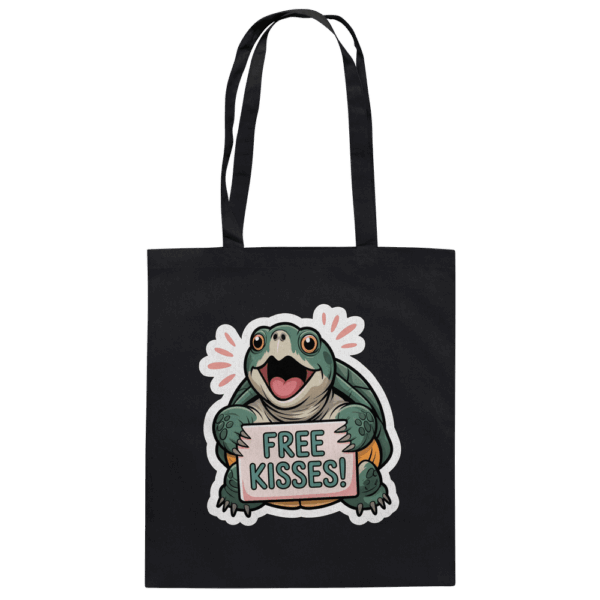 Schnappschildkröte 'Free Kisses!' - Baumwolltasche