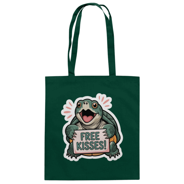 Schnappschildkröte 'Free Kisses!' - Baumwolltasche