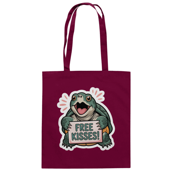 Schnappschildkröte 'Free Kisses!' - Baumwolltasche