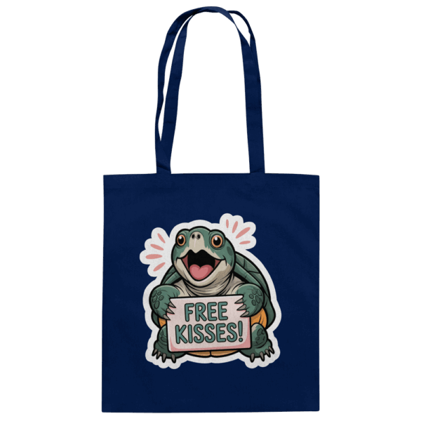 Schnappschildkröte 'Free Kisses!' - Baumwolltasche