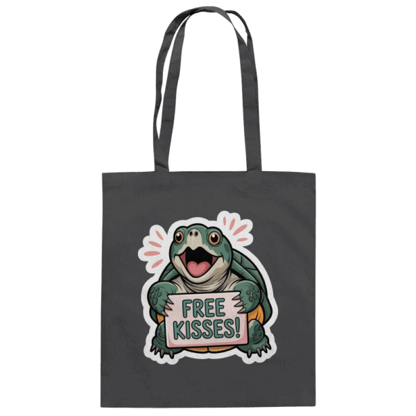 Schnappschildkröte 'Free Kisses!' - Baumwolltasche