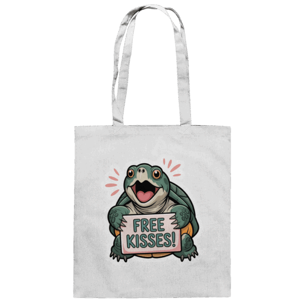 Schnappschildkröte 'Free Kisses!' - Baumwolltasche