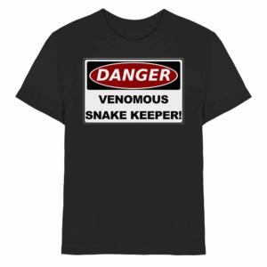 front-kids-premium-shirt-black-532-494e-1000x.png Warnschild: Danger! Venomous Snake Keeper! - Kids Premium Shirt