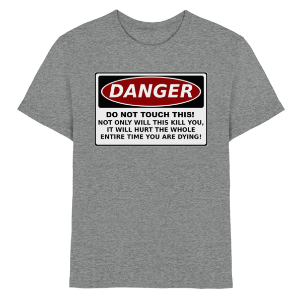 front-kids-premium-shirt-sports-grey-meliert-532-99c4-1000x.png Warnschild: Danger! Do not touch this! - Kids Premium Shirt