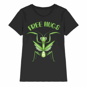front-ladies-premium-shirt-black-640-4a4a-1000x-1.png 'Free Hugs' - Gottesanbeterin - Ladies Premium Shirt