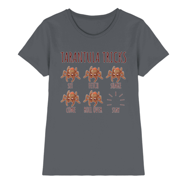 front-ladies-premium-shirt-dark-grey-640-fe9a-1000x.png Tarantula Tricks - Sitz, Platz, bleib! - Ladies Premium Shirt