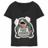 Schnappschildkröte 'Free Kisses!' - Ladies V-Neck Shirt