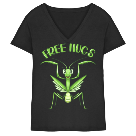 'Free Hugs' - Gottesanbeterin - Ladies V-Neck Shirt