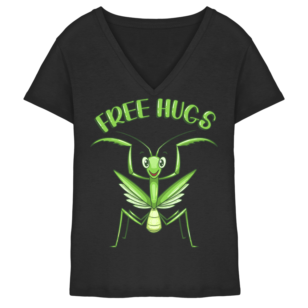 ‚Free Hugs‘ – Gottesanbeterin – Ladies V-Neck Shirt