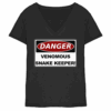 Warnschild: Danger! Venomous Snake Keeper! - Ladies V-Neck Shirt