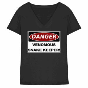 Warnschild: Danger! Venomous Snake Keeper! - Ladies V-Neck Shirt