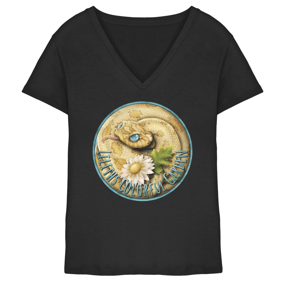 Liliths Colorful Garden Logo ‚Yogi‘ – Ladies V-Neck Shirt