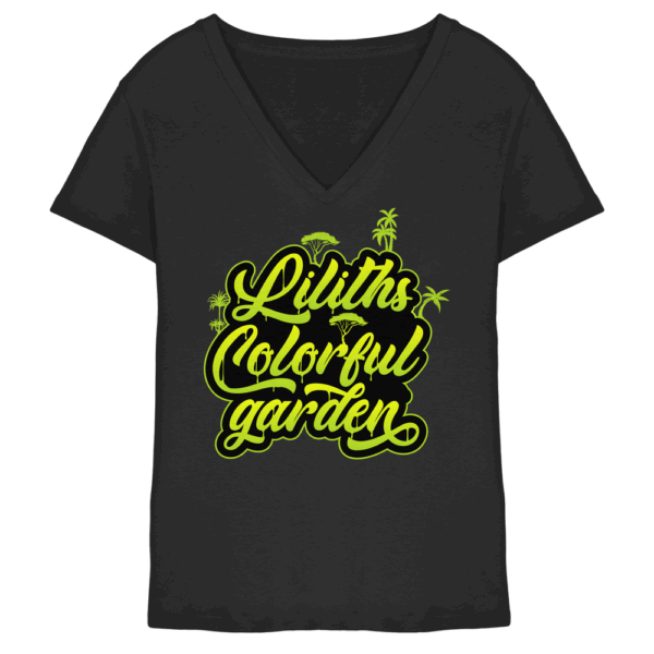 Liliths Colorful Garden Graffiti Logo - Ladies V-Neck Shirt