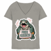 Schnappschildkröte 'Free Kisses!' - Ladies V-Neck Shirt