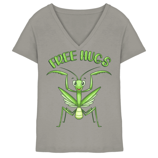 'Free Hugs' - Gottesanbeterin - Ladies V-Neck Shirt