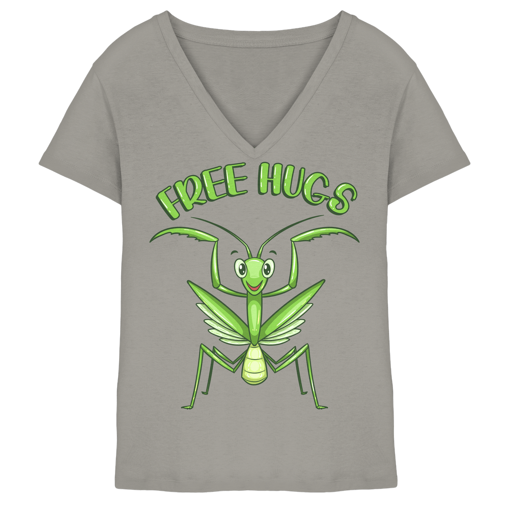 'Free Hugs' - Gottesanbeterin - Ladies V-Neck Shirt – Bild 2