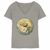 front-ladies-v-neck-shirt-light-grey-251-e872-1000x.png Liliths Colorful Garden Logo 'Yogi' - Ladies V-Neck Shirt