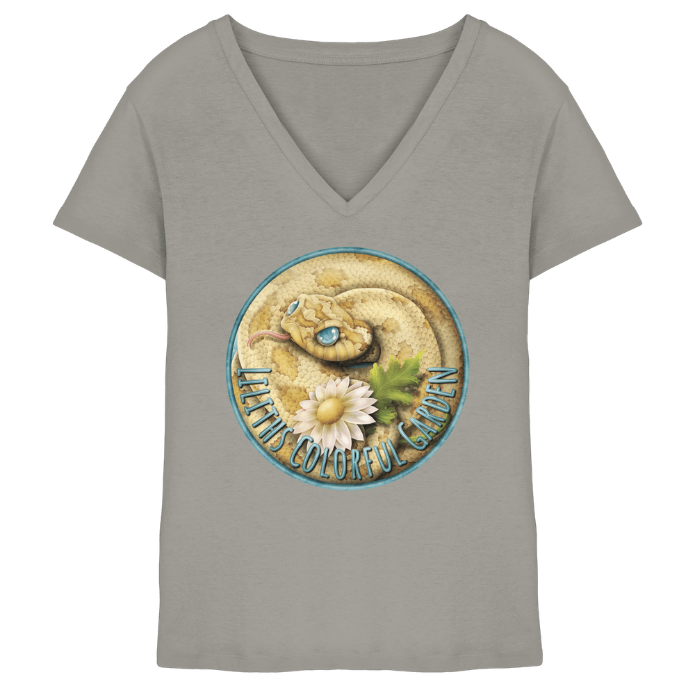 Liliths Colorful Garden Logo 'Yogi' - Ladies V-Neck Shirt – Bild 2