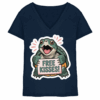 Schnappschildkröte 'Free Kisses!' - Ladies V-Neck Shirt