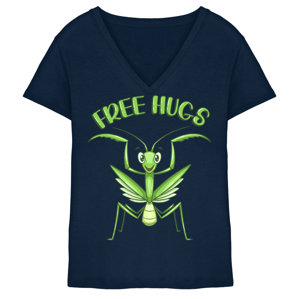 'Free Hugs' - Gottesanbeterin - Ladies V-Neck Shirt – Bild 3