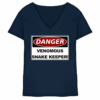 Warnschild: Danger! Venomous Snake Keeper! - Ladies V-Neck Shirt