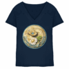 front-ladies-v-neck-shirt-navy-251-e872-1000x.png Liliths Colorful Garden Logo 'Yogi' - Ladies V-Neck Shirt