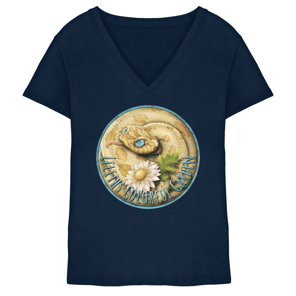 Liliths Colorful Garden Logo 'Yogi' - Ladies V-Neck Shirt – Bild 3