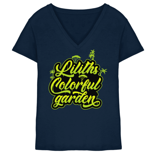Liliths Colorful Garden Graffiti Logo - Ladies V-Neck Shirt