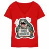 Schnappschildkröte 'Free Kisses!' - Ladies V-Neck Shirt