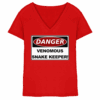 Warnschild: Danger! Venomous Snake Keeper! - Ladies V-Neck Shirt