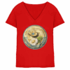 front-ladies-v-neck-shirt-red-251-e872-1000x.png Liliths Colorful Garden Logo 'Yogi' - Ladies V-Neck Shirt