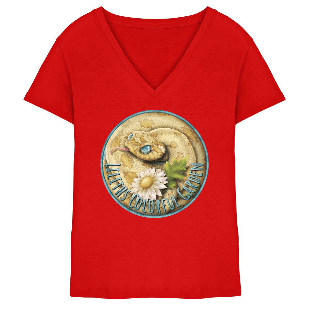Liliths Colorful Garden Logo 'Yogi' - Ladies V-Neck Shirt – Bild 4