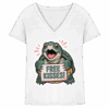 Schnappschildkröte 'Free Kisses!' - Ladies V-Neck Shirt