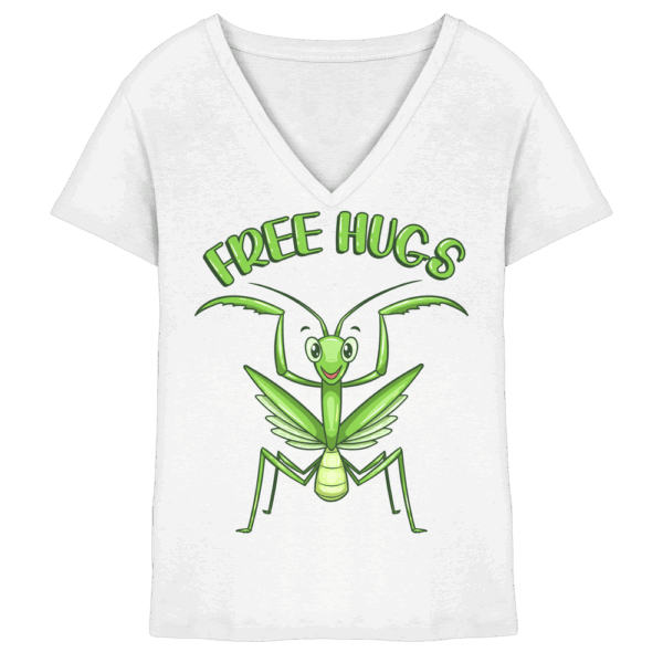 'Free Hugs' - Gottesanbeterin - Ladies V-Neck Shirt