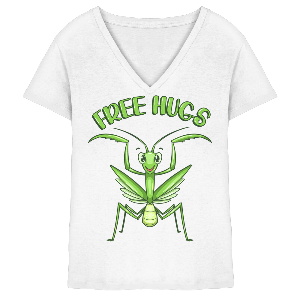 'Free Hugs' - Gottesanbeterin - Ladies V-Neck Shirt – Bild 4