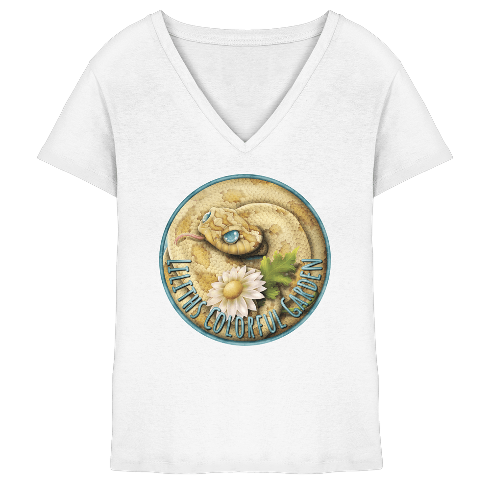 Liliths Colorful Garden Logo 'Yogi' - Ladies V-Neck Shirt – Bild 5