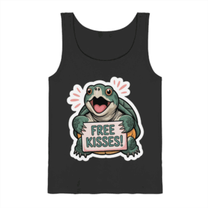 front-tank-top-black-262-6dc6-1000x.png Schnappschildkröte 'Free Kisses!' - Tank-Top Unisex/Herren