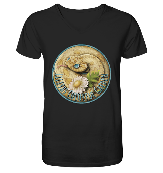 Liliths Colorful Garden Logo ‚Yogi‘ – V-Neck Shirt