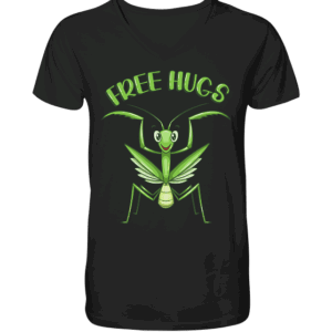 front-v-neck-shirt-272727-558x-4.png 'Free Hugs' - Gottesanbeterin - V-Neck Shirt Unisex/Herren