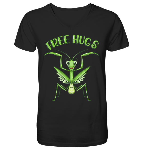 ‚Free Hugs‘ – Gottesanbeterin – V-Neck Shirt Unisex/Herren