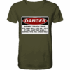 front-v-neck-shirt-4c4b30-558x-3.png Warnschild: Danger! Do not touch this! - V-Neck Shirt