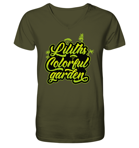 Liliths Colorful Garden Graffiti Logo – V-Neck Shirt