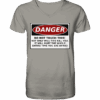 front-v-neck-shirt-9f9c95-558x-3.png Warnschild: Danger! Do not touch this! - V-Neck Shirt