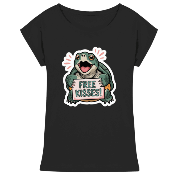 Schnappschildkröte 'Free Kisses!' - Womens Extended Shoulder T-Shirt