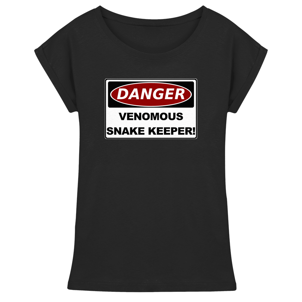 Warnschild: Danger! Venomous Snake Keeper! – Womens Extended Shoulder T-Shirt