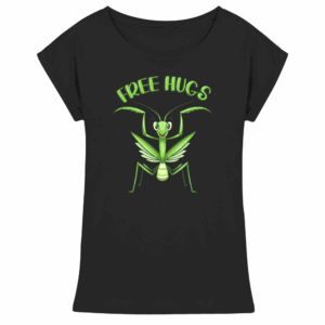 front-womens-extended-shoulder-t-shirt-black-199-da2c-1000x-1.png 'Free Hugs' - Gottesanbeterin - Womens Extended Shoulder T-Shirt