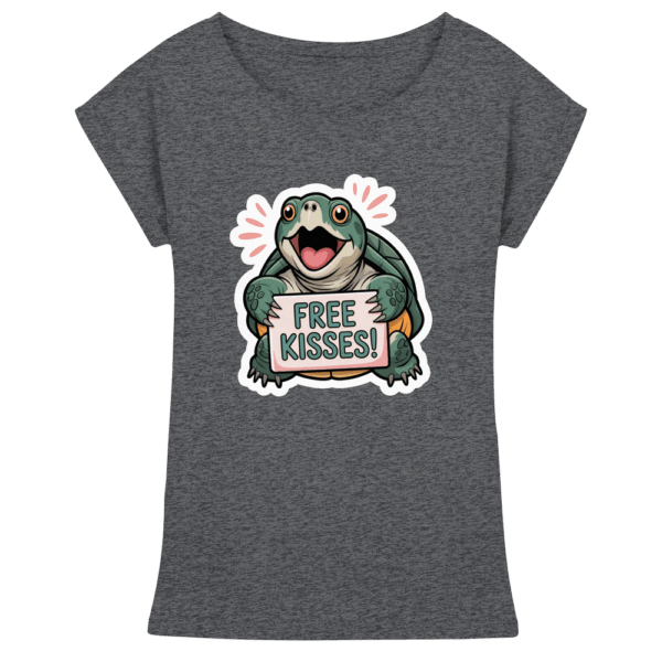 Schnappschildkröte 'Free Kisses!' - Womens Extended Shoulder T-Shirt