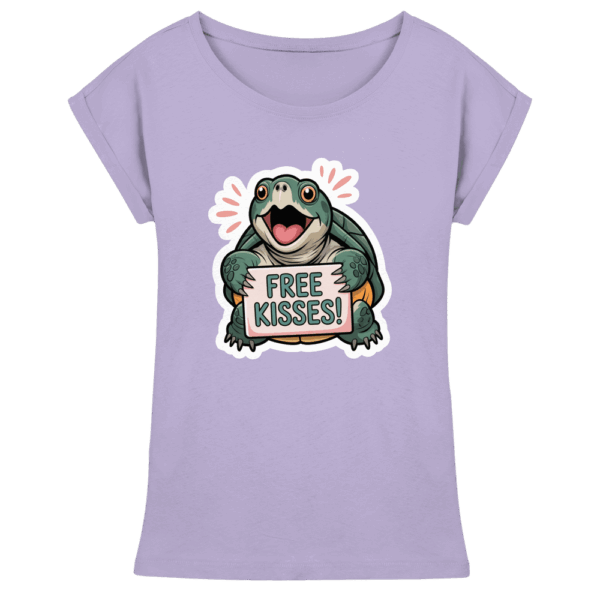 Schnappschildkröte 'Free Kisses!' - Womens Extended Shoulder T-Shirt