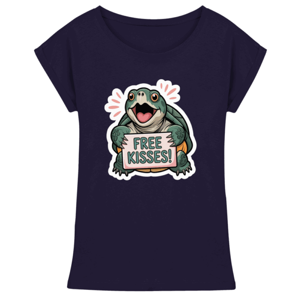 Schnappschildkröte 'Free Kisses!' - Womens Extended Shoulder T-Shirt