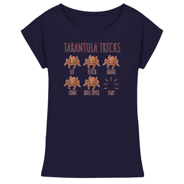 front-womens-extended-shoulder-t-shirt-navy-199-cbe6-1000x.png Tarantula Tricks - Sitz, Platz, bleib! - Womens Extended Shoulder T-Shirt